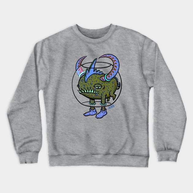 Fish Bowl Fallen Angel Crewneck Sweatshirt by doubletony